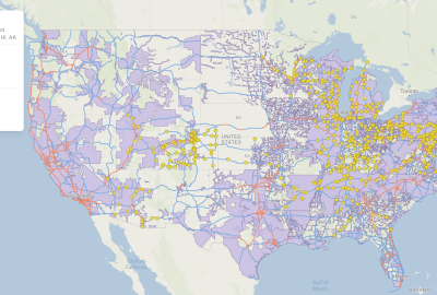 A map of EV chargers supported by the NEVI Program