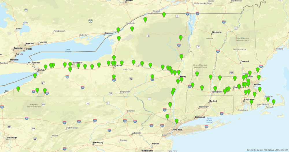 National Grid charging sites